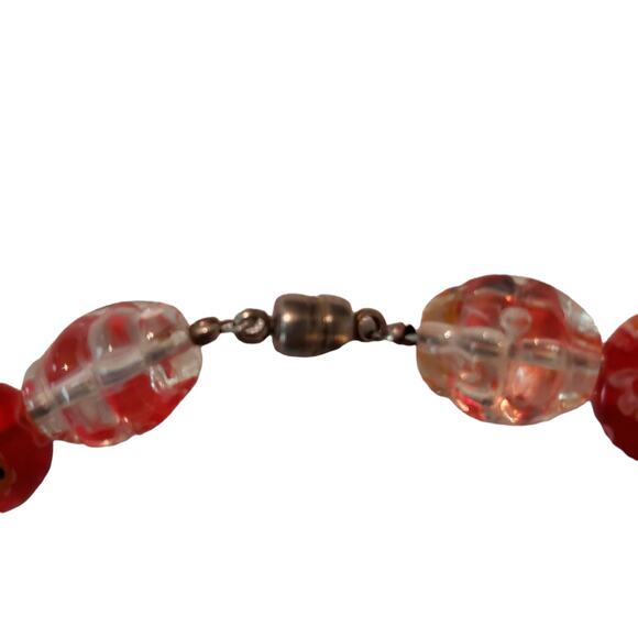 Millefiori Red Glass & Water Pearls Beaded Necklace and Bracelet Set Little Girl - Picture 5 of 5